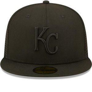 Kansas City Royals New Era Blackout Trucker 59FIFTY Fitted Hat